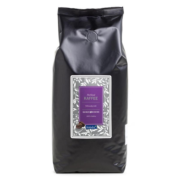 Produktfoto zu bioladen - Hochlandkaffee ganze Bohne - 1kg