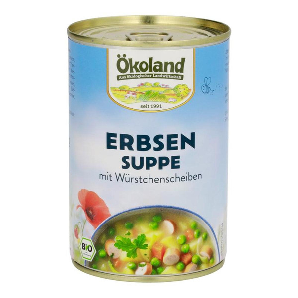 Produktfoto zu Ökoland - Erbsensuppe mit Würstchen - 400g