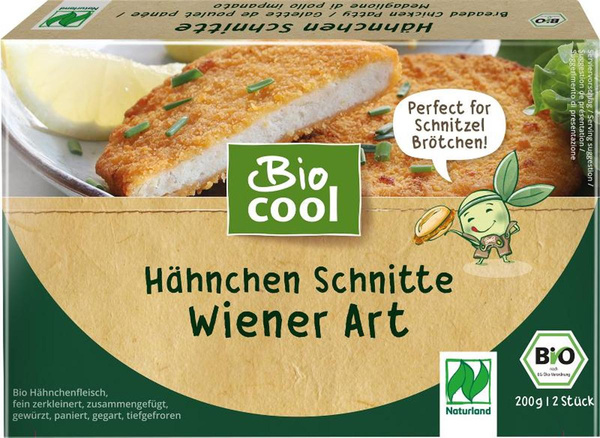 Produktfoto zu BioCool - Hähnchen Schnitte Wiener Art - 200g (2 Stück)