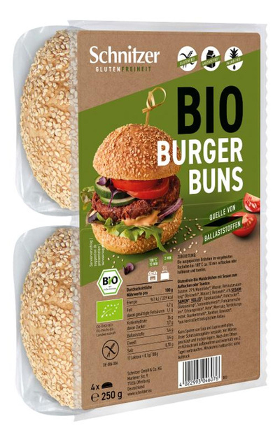 Produktfoto zu Schnitzer - Hamburger Buns, glutenfrei - 250g (4 Stück)