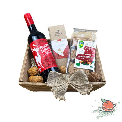 Produktfoto zu Präsentkorb "Kleiner Weihnachtsgruß" - mit Glühwein rot