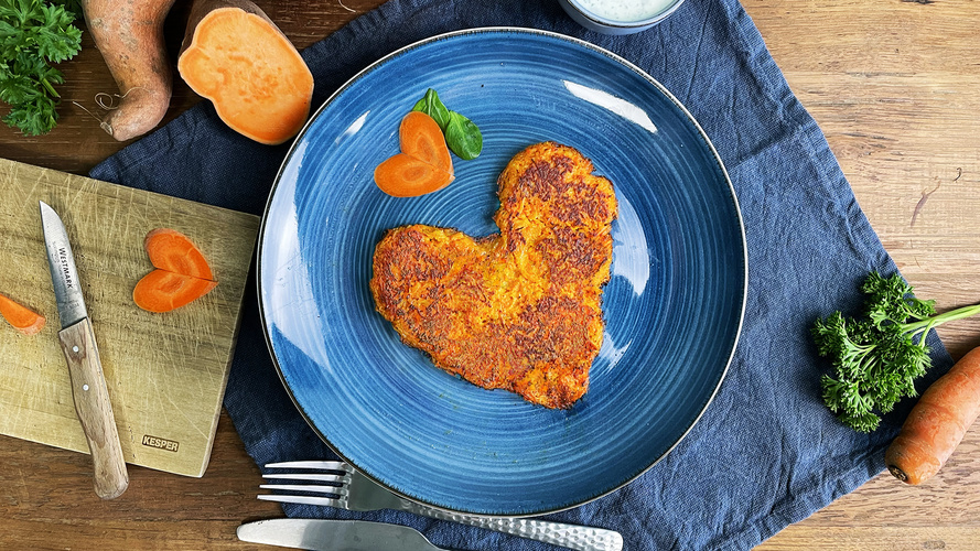 Rezeptbild für 45. Süßkartoffelrösti mit Kräuterquark