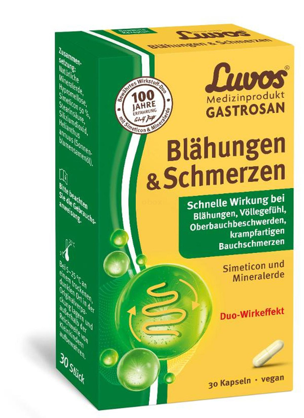 Produktfoto zu Luvos - Heilerde Gastrosan Kapseln Blähungen, Schmerzen - 30 Kapseln