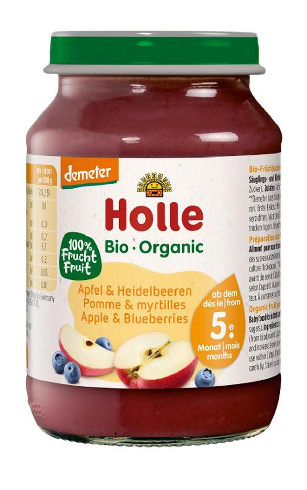 Produktfoto zu Holle - Apfel mit Heidelbeere - 190g