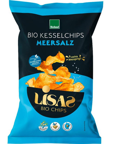 Produktfoto zu Lisas Bio-Kesselchips - Meersalz - 115g