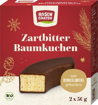 Produktfoto zu Rosengarten - Baumkuchenringe Zartbitter - 100g