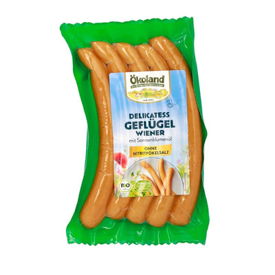 Produktfoto zu Ökoland - Geflügel Wiener Würstchen - 200g (5 Stück)