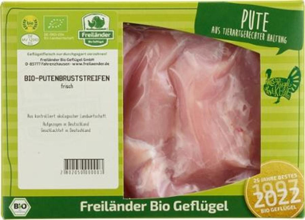 Produktfoto zu Freiländer - Putenbruststreifen, unmariniert - 360g (2 Stück)