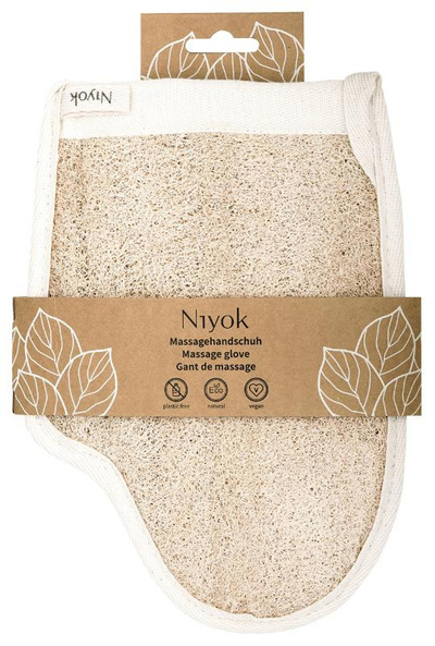 Produktfoto zu Niyok - Massagehandschuh aus Luffa & Baumwolle