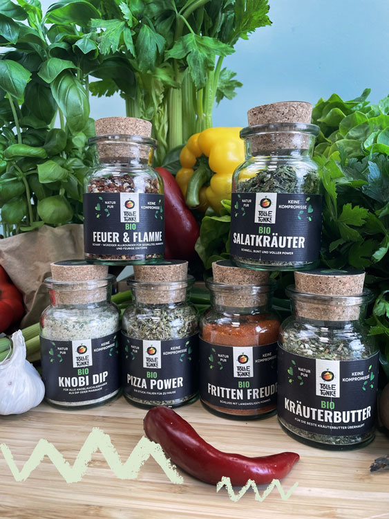 Bio-Gewürzmischungen vonTolle Tunke aus dem Emsland 