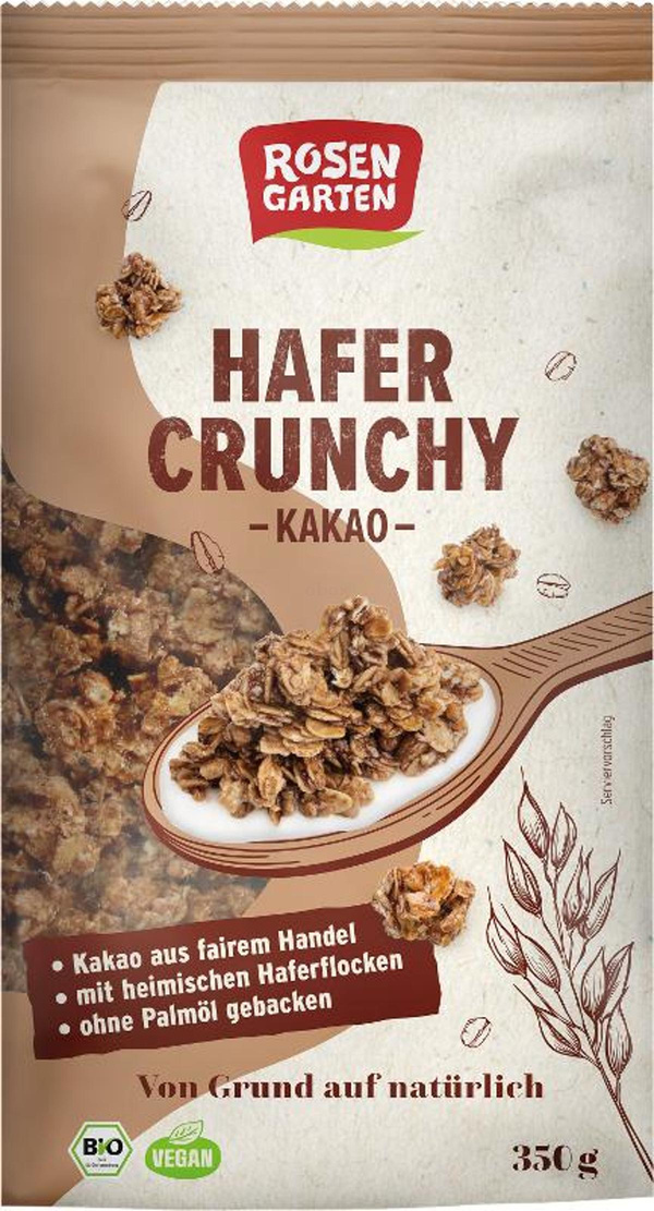 Produktfoto zu Rosengarten - Hafer Crunchy Kakao - 350g
