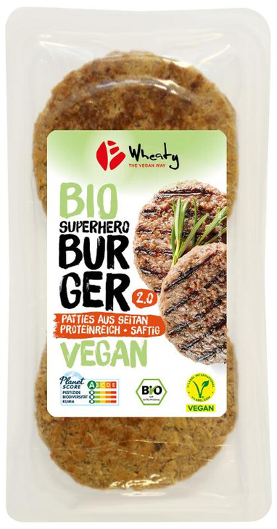 Produktfoto zu Wheaty - Veganer Superhero Burger 2.0 - 180g